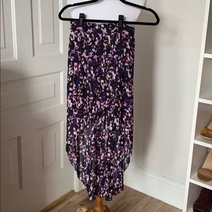 Abstract pattern high low skirt